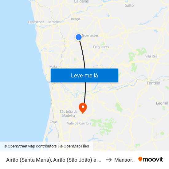Airão (Santa Maria), Airão (São João) e Vermil to Mansores map