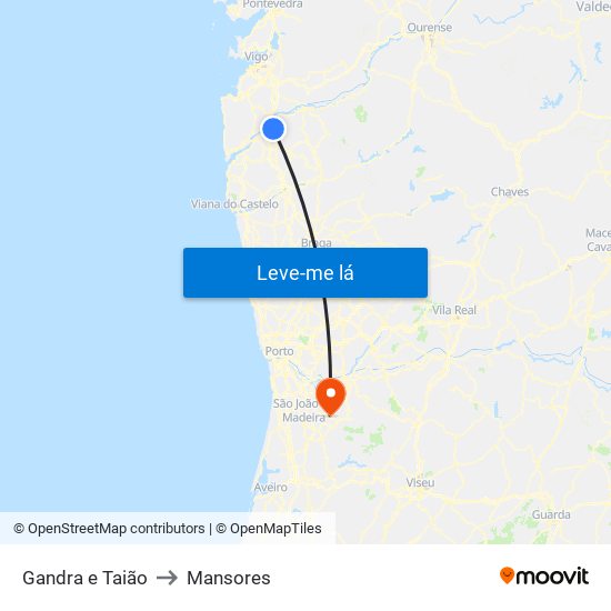 Gandra e Taião to Mansores map