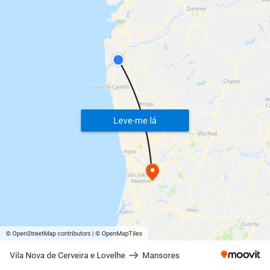 Vila Nova de Cerveira e Lovelhe to Mansores map