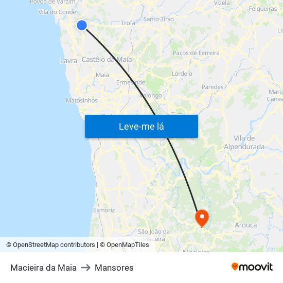 Macieira da Maia to Mansores map