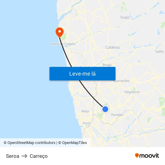 Seroa to Carreço map