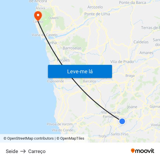 Seide to Carreço map
