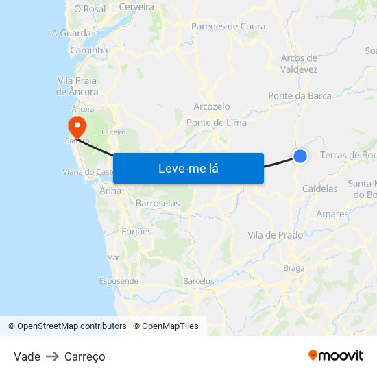 Vade to Carreço map