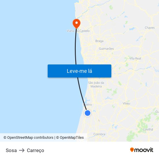 Sosa to Carreço map