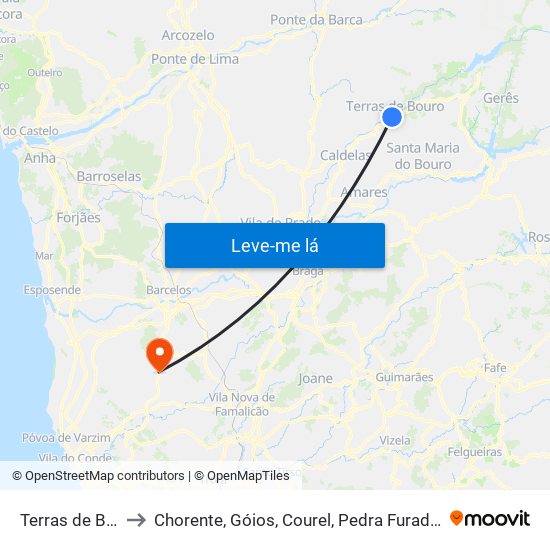 Terras de Bouro to Chorente, Góios, Courel, Pedra Furada e Gueral map