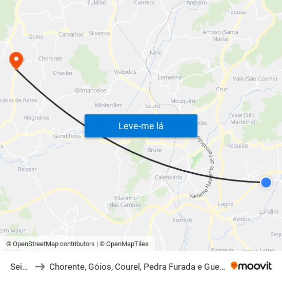 Seide to Chorente, Góios, Courel, Pedra Furada e Gueral map