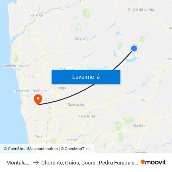 Montalegre to Chorente, Góios, Courel, Pedra Furada e Gueral map