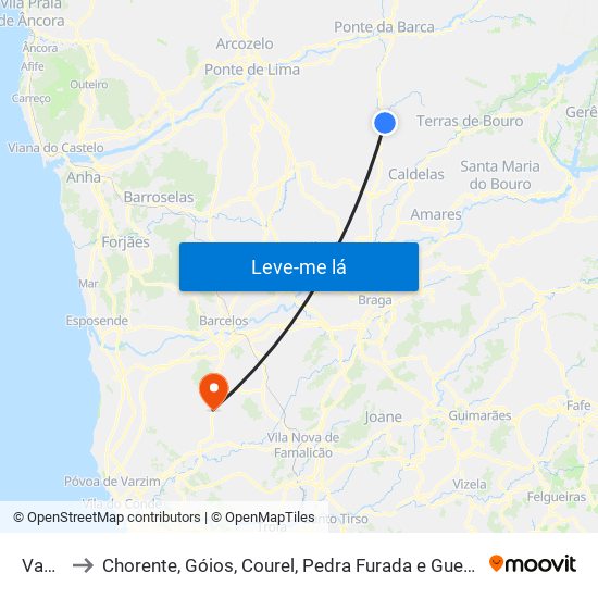 Vade to Chorente, Góios, Courel, Pedra Furada e Gueral map