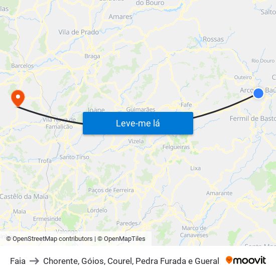 Faia to Chorente, Góios, Courel, Pedra Furada e Gueral map