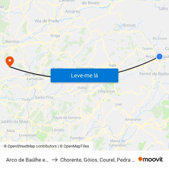 Arco de Baúlhe e Vila Nune to Chorente, Góios, Courel, Pedra Furada e Gueral map
