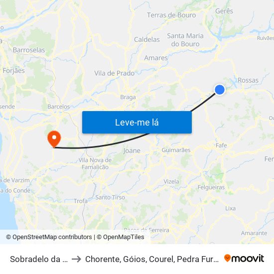 Sobradelo da Goma to Chorente, Góios, Courel, Pedra Furada e Gueral map