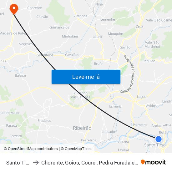 Santo Tirso to Chorente, Góios, Courel, Pedra Furada e Gueral map