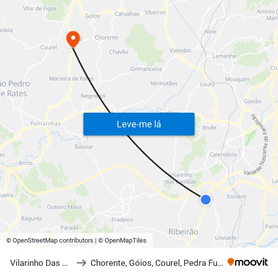 Vilarinho Das Cambas to Chorente, Góios, Courel, Pedra Furada e Gueral map