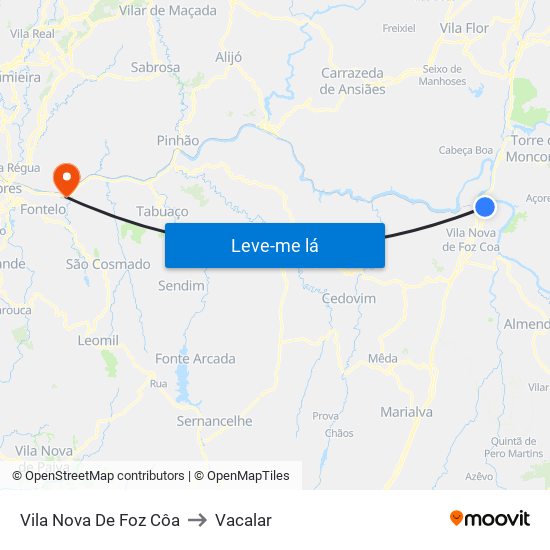 Vila Nova De Foz Côa to Vacalar map