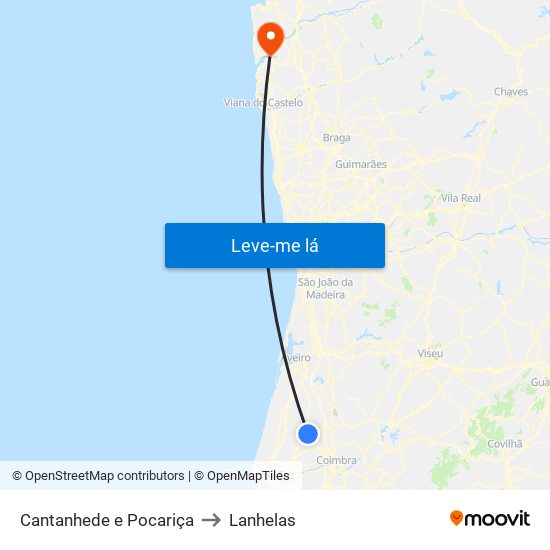 Cantanhede e Pocariça to Lanhelas map