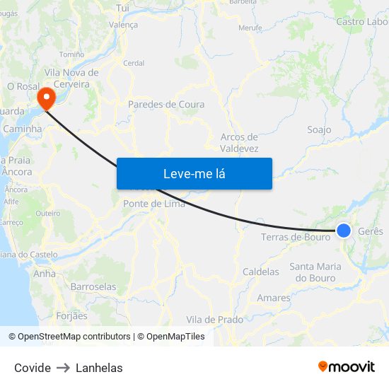 Covide to Lanhelas map