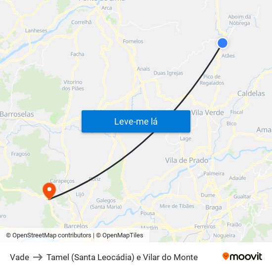 Vade to Tamel (Santa Leocádia) e Vilar do Monte map