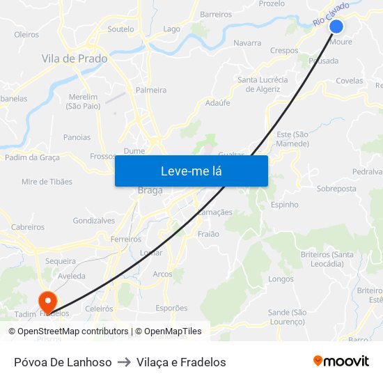 Póvoa De Lanhoso to Vilaça e Fradelos map