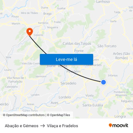 Abação e Gémeos to Vilaça e Fradelos map