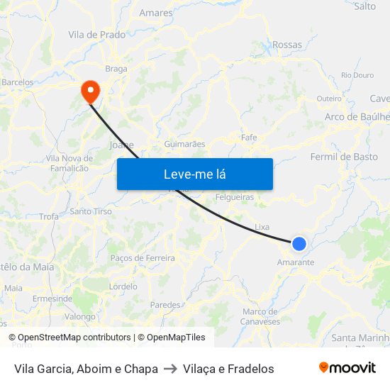 Vila Garcia, Aboim e Chapa to Vilaça e Fradelos map