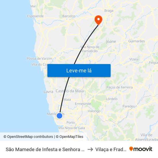 São Mamede de Infesta e Senhora da Hora to Vilaça e Fradelos map