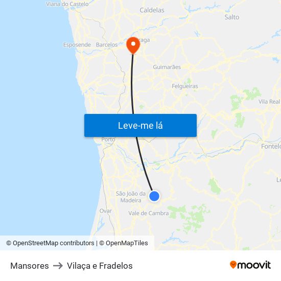 Mansores to Vilaça e Fradelos map