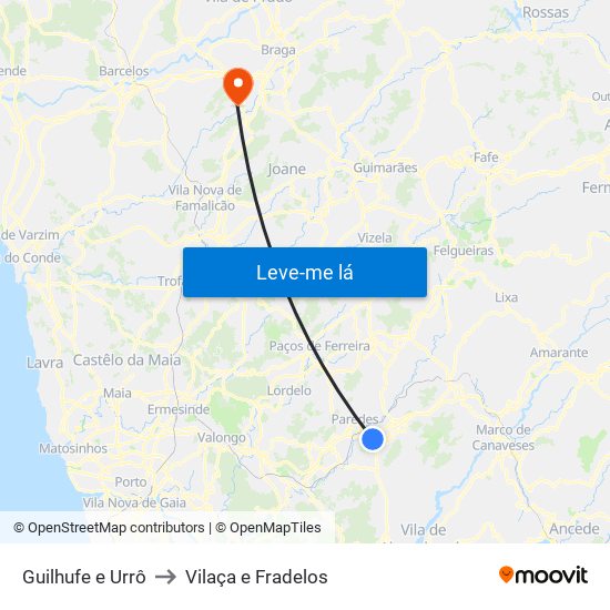 Guilhufe e Urrô to Vilaça e Fradelos map