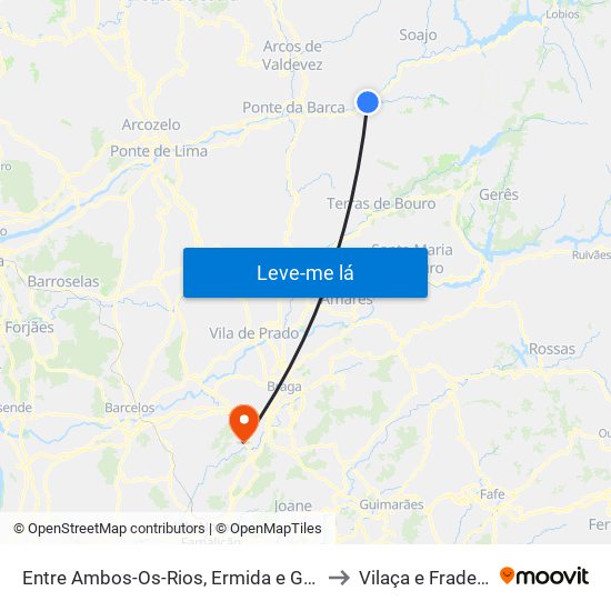 Entre Ambos-Os-Rios, Ermida e Germil to Vilaça e Fradelos map