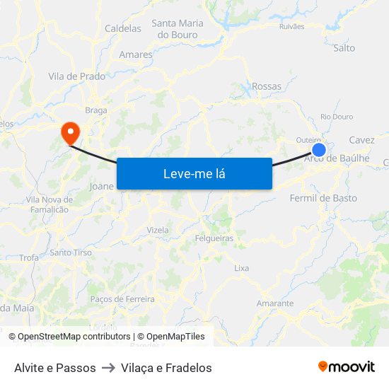 Alvite e Passos to Vilaça e Fradelos map