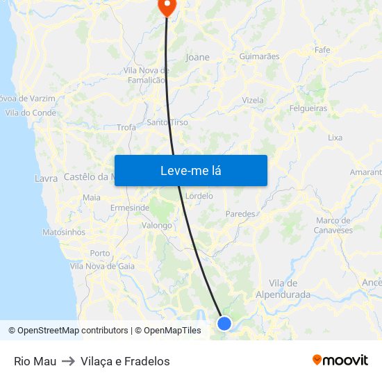 Rio Mau to Vilaça e Fradelos map