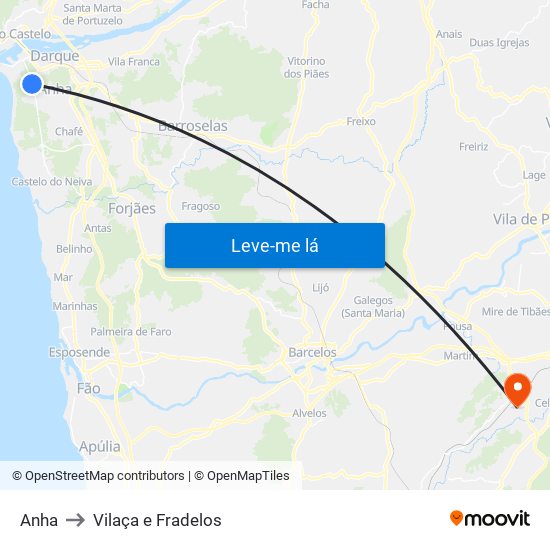 Anha to Vilaça e Fradelos map
