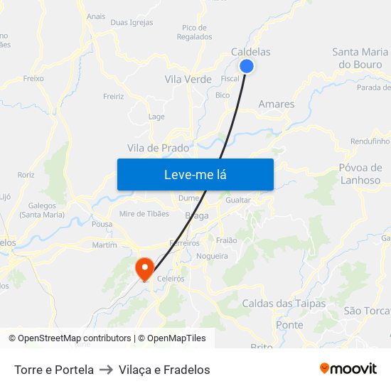 Torre e Portela to Vilaça e Fradelos map