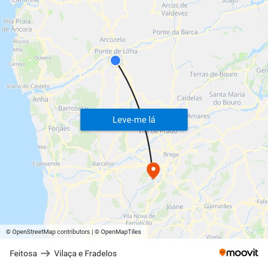 Feitosa to Vilaça e Fradelos map