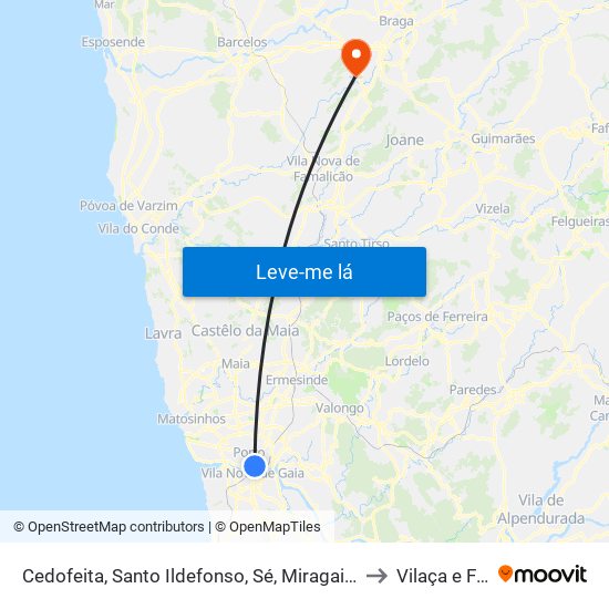 Cedofeita, Santo Ildefonso, Sé, Miragaia, São Nicolau e Vitória to Vilaça e Fradelos map