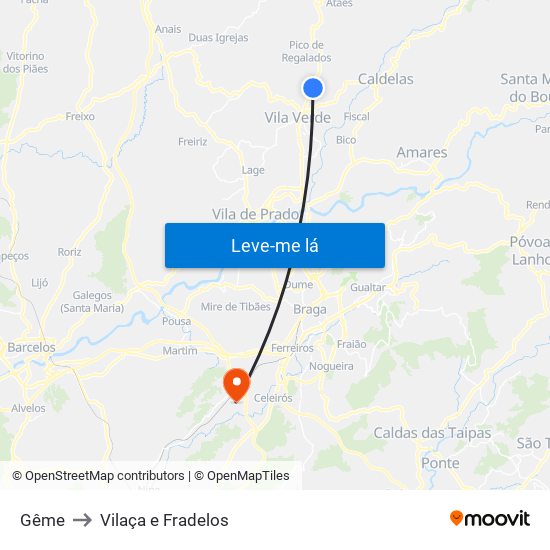 Gême to Vilaça e Fradelos map