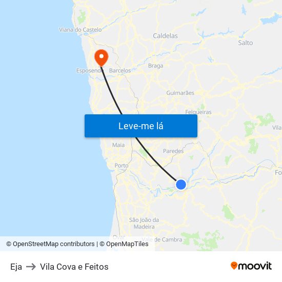 Eja to Vila Cova e Feitos map