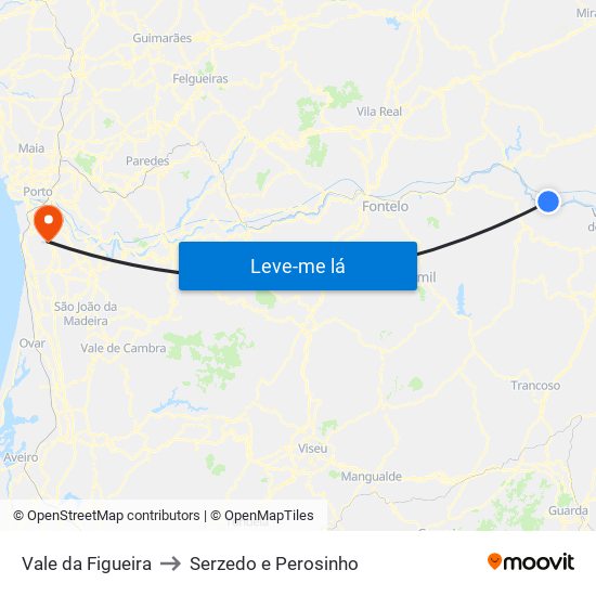 Vale da Figueira to Serzedo e Perosinho map