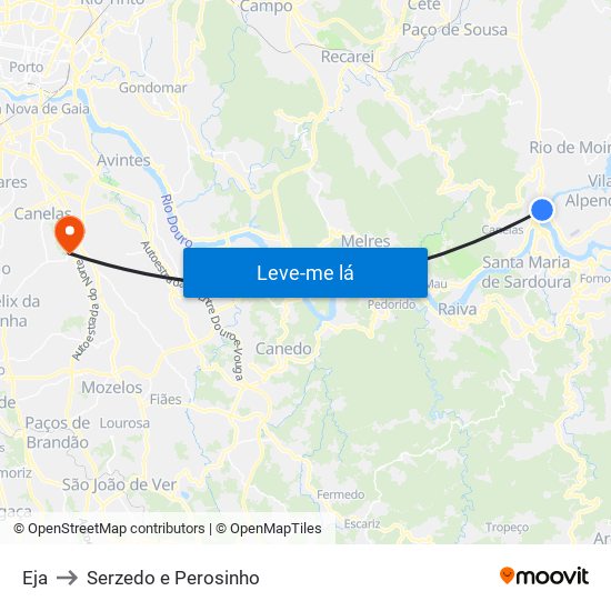 Eja to Serzedo e Perosinho map