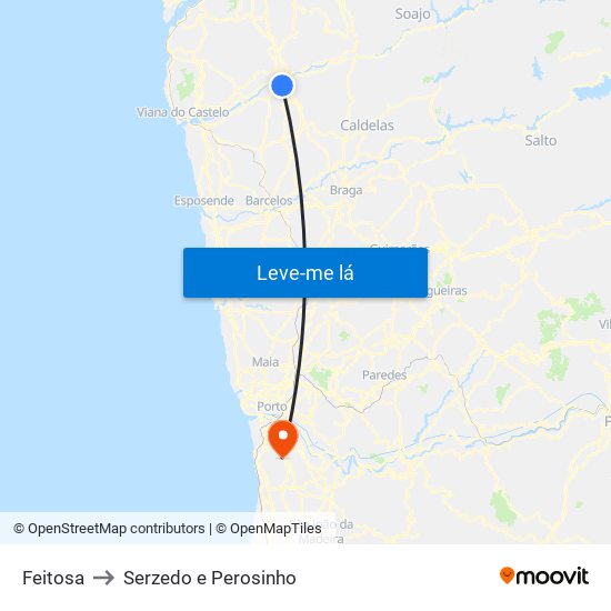 Feitosa to Serzedo e Perosinho map