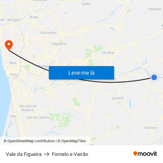 Vale da Figueira to Fornelo e Vairão map