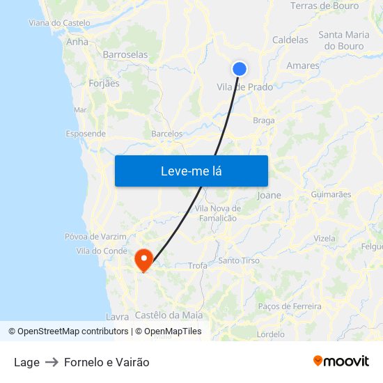 Lage to Fornelo e Vairão map