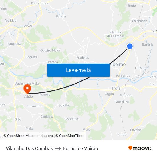 Vilarinho Das Cambas to Fornelo e Vairão map