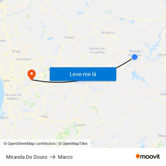 Miranda Do Douro to Marco map