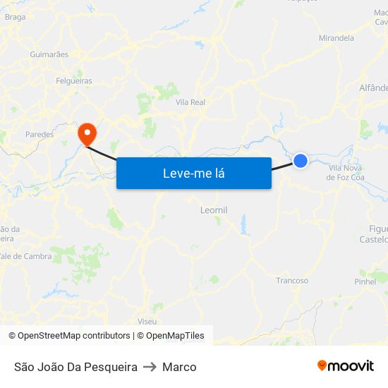 São João Da Pesqueira to Marco map