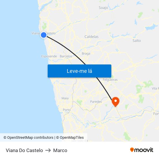 Viana Do Castelo to Marco map