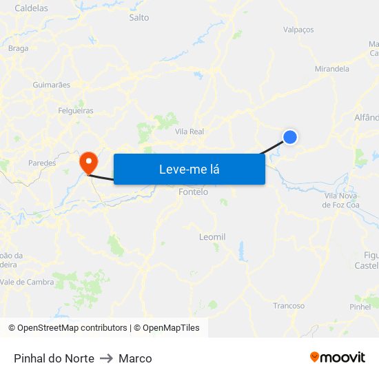 Pinhal do Norte to Marco map