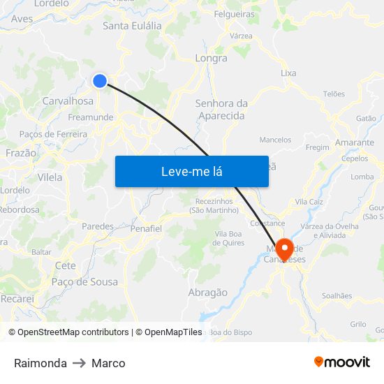 Raimonda to Marco map