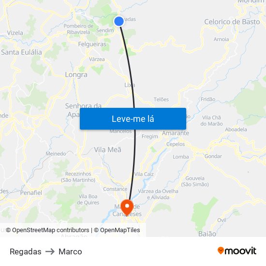 Regadas to Marco map