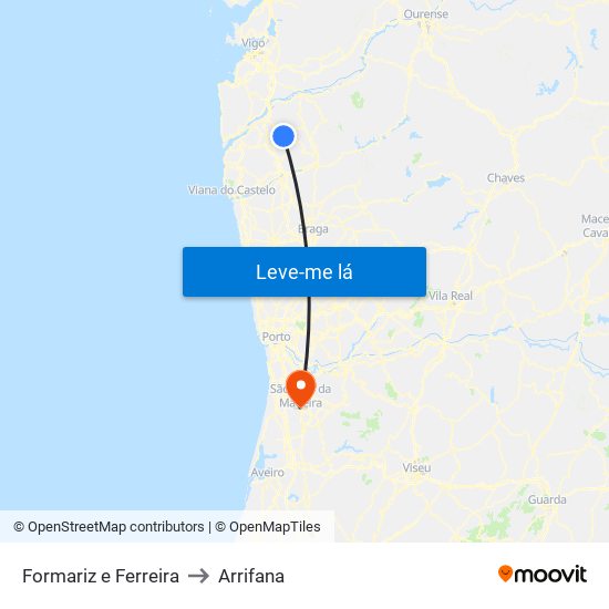 Formariz e Ferreira to Arrifana map