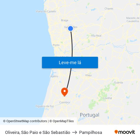 Oliveira, São Paio e São Sebastião to Pampilhosa map